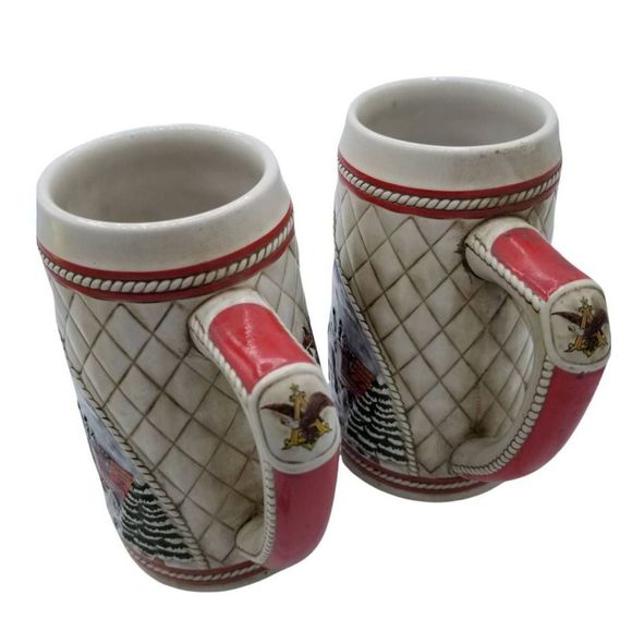 Budweiser Anheuser Busch 2 Clydesdales Collectible Steins Tankards Ltd Ed 1985 - Picture 10 of 12